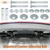 Set of metallic silver camber caster adjusting bolts and washers for front alignment on Toyota Tacoma suspension