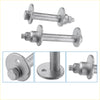 Silver galvanized metal front alignment camber toe adjustment bolts with flanged heads for Toyota Sequoia 2001-2007
