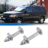 Silver metallic front alignment camber toe adjustment bolts with flanged ends for toyota sequoia 2001-2007