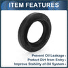 Black rubber front axle shaft oil seal with ridged edge for Toyota 4Runner 1996-2014 circular design