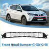 Black plastic front bonnet bumper grille with horizontal slats and mounting tabs for toyota rav4 2013-2015