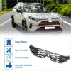 Black honeycomb-patterned front bonnet bumper grille for toyota rav4 2019-2022 made of durable plastic material