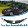 Black plastic front bonnet bumper grille for toyota sienna 2011-2020 with silver tone detailing
