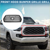 Black hexagonal mesh front bonnet bumper grille in chrome silver tone for 2019-2020 toyota tacoma
