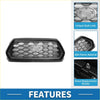 Front bonnet bumper grille for Toyota Tacoma 2021-2023 with black hexagonal abs plastic and silver emblem