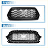 Front bonnet bumper grille for Toyota Tacoma 2021-2023 in black deep gray with honeycomb pattern and circular emblem