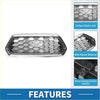 Front bonnet bumper grille for toyota tacoma 2021-2023 with chrome honeycomb pattern and abs plastic material