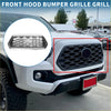 Chrome finished hexagonal mesh front hood bumper grille for 2021-2023 toyota tacoma front bonnet replacement