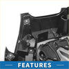 Back side of black plastic front bonnet bumper grille with molded compartments and screws for toyota tacoma chrome