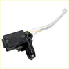 Front brake master cylinder for Suzuki QuadRunner 230 250 500 with black chrome lever and warning label on reservoir