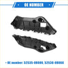 Black plastic front bumper brackets with molded contours and mounting holes for toyota rav4 2016-2018 back side view