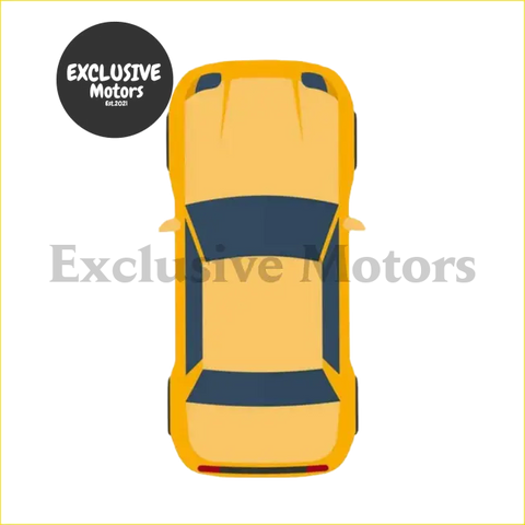 Yellow sports car with sleek modern design and dark blue roof accents shown with front bumper corner park lights for toyota hilux