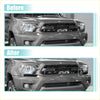 Black aftermarket grille insert made of durable plastic for gray Toyota Tacoma front bumper 2012-2015