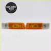 Front bumper indicators for mitsubishi triton ute amber rectangular side marker lights with clear lens and metal bracket
