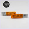 Pair of amber and clear rectangular front bumper indicators for mitsubishi triton ute with sleek design