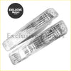 Clear plastic rectangular front bumper indicators with grid pattern for toyota land cruiser 80 series 1991-1998