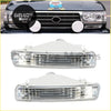 Front bumper indicators for toyota land cruiser 80 series with clear rectangular daytime running lights and chrome trim
