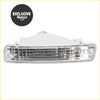 Clear plastic front bumper indicators with white housing and internal led strip for toyota land cruiser 80 series