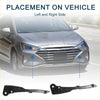 Black plastic front bumper corner trim pieces for hyundai elantra shown with front bumper retainer bracket for toyota fortuner