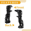 Black plastic front bumper support bracket for toyota fortuner 2009-2011 showing front and back views with mounting points