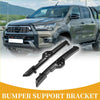Front bumper support bracket pair made of black plastic for toyota hilux 2005 2009 shown from back side