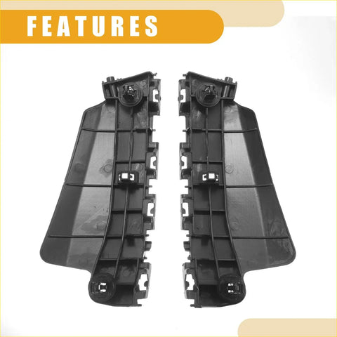 Black plastic front bumper support bracket trim pieces with molded ridges and mounting tabs for toyota land cruiser