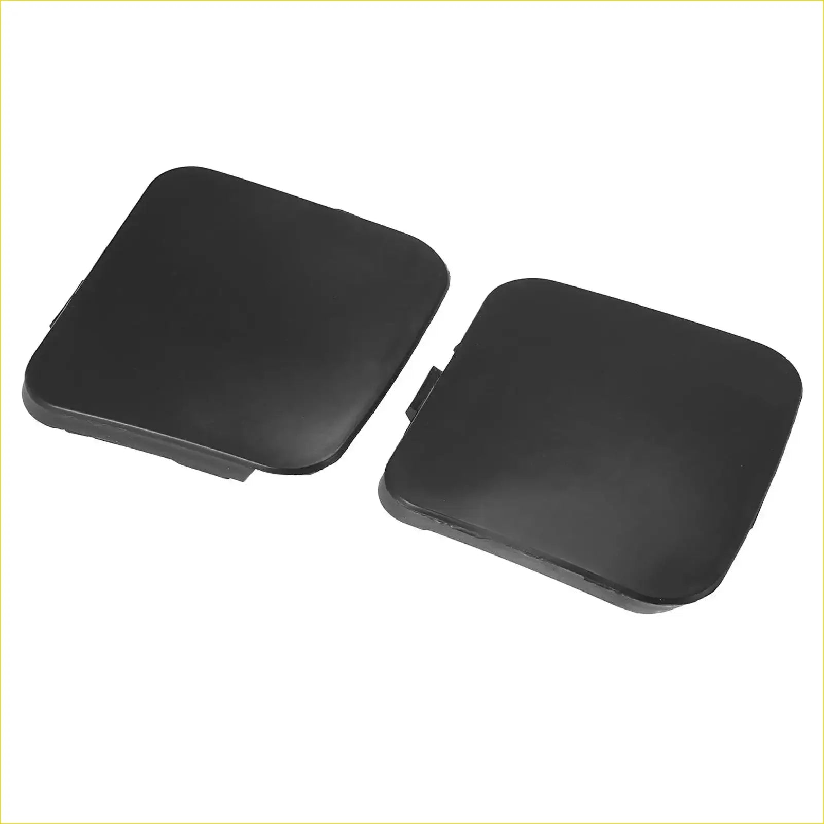 Black plastic front bumper tow hook cover caps for toyota rav4 2009-2012 shown from back side