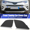 Black plastic front bumper tow hook cover cap for toyota rav4 2016-2018 shown from the back side
