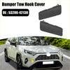 Black plastic front bumper tow hook cover for toyota rav4 2013 to 2018 oe 53286-42130 showing back side