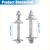 Silver galvanized steel front camber adjustment bolts kit with hex nuts and washers for toyota 4runner 2003-2023