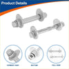 Front camber alignment bolts for toyota landcruiser 2009-2022 silver metal lug bolts with hex heads and flat washers