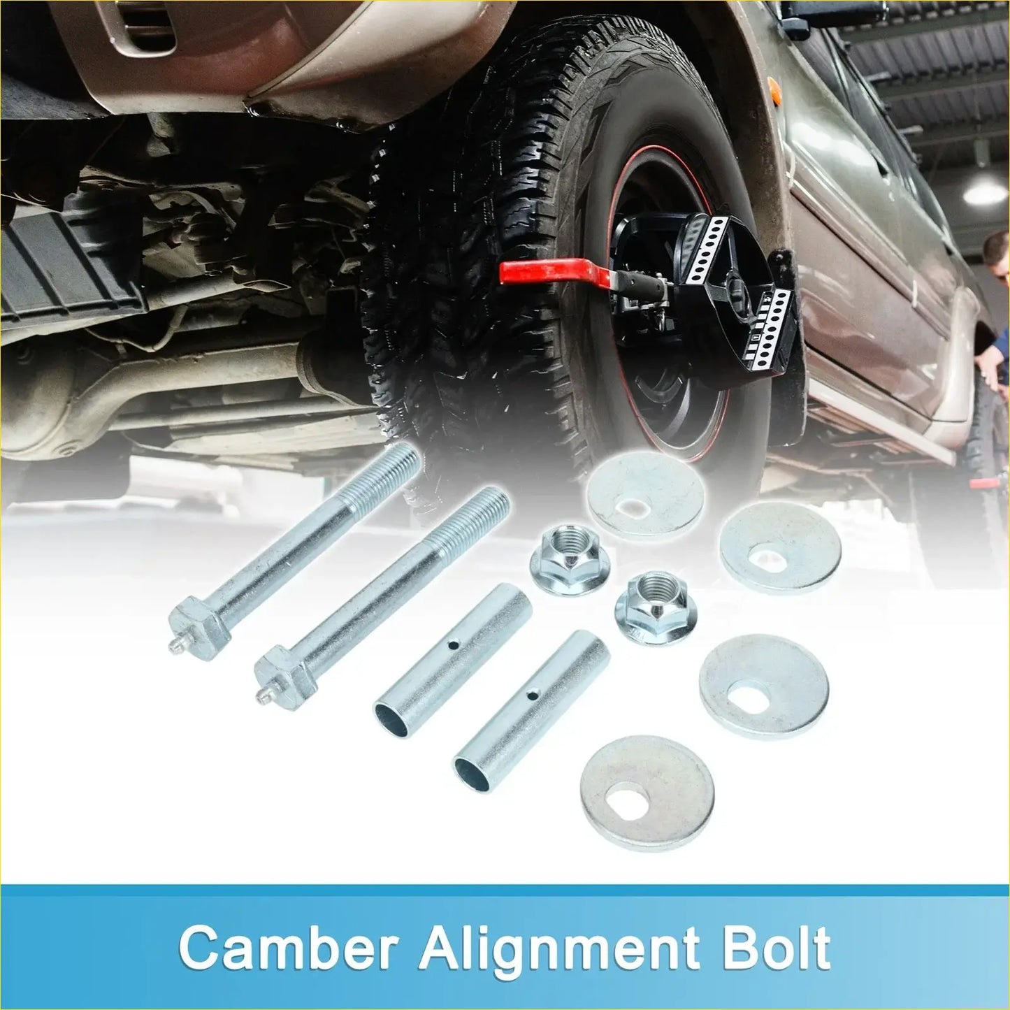 Front camber caster alignment kit with black and red metallic bolts nuts and washers for toyota 4runner 96-02