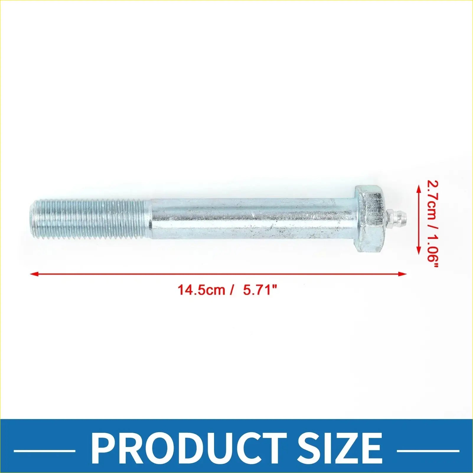 A metallic bolt with a hex head and threaded shaft 14.5cm long for toyota 4runner front camber caster alignment kit