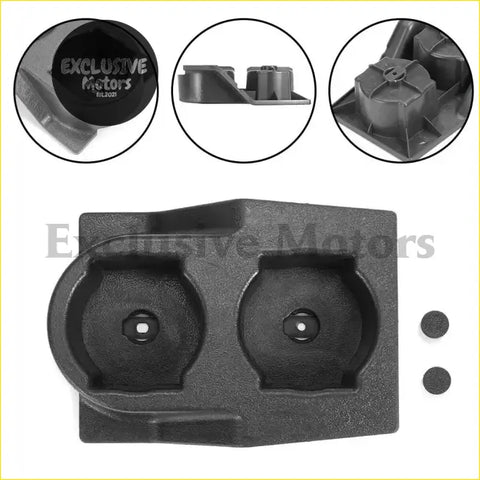 Black plastic front console dual cup holder mat with two circular cutouts for Nissan GQ Patrol Y60 1989-1998