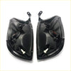 Front corner indicator light x2 black plastic car headlight housing assemblies for nissan navara d22 1997-2004 back side