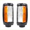 Black plastic front corner side marker lights with clear and amber lens for mitsubishi triton l200 strada 1986-1996