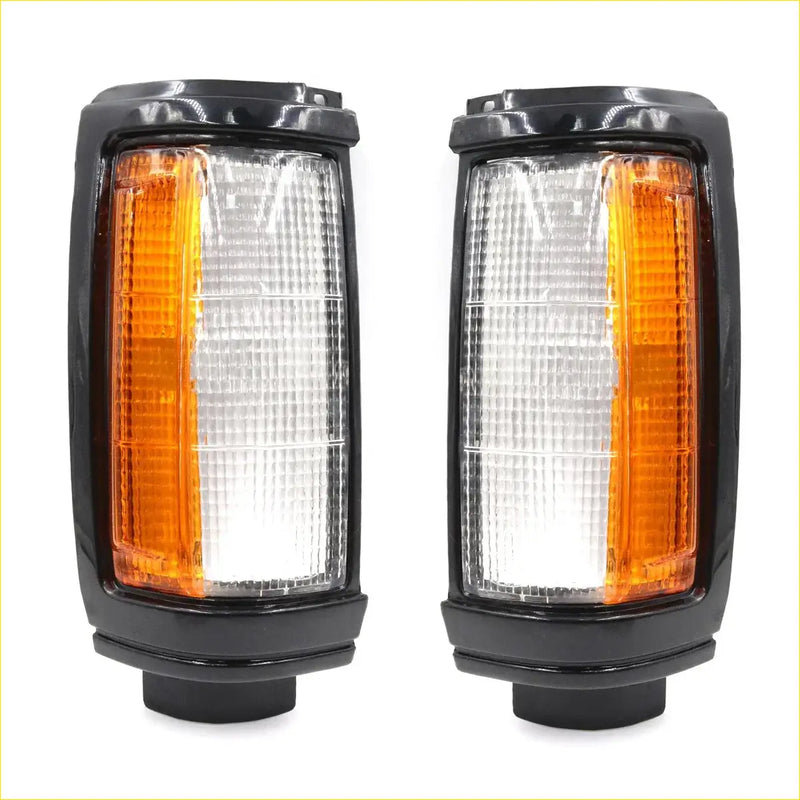 Black plastic front corner side marker lights with clear and amber lens for mitsubishi triton l200 strada 1986-1996