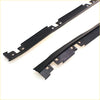 Black rubber weather stripping strips with matte finish and cutouts for secure front door belt moulding install on Nissan Datsun