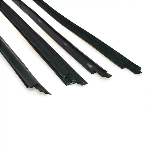 Black rubber weather stripping seals for front door belt moulding on Nissan Navara D21 and WD21 Pathfinder