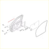 Front door belt moulding for nissan navara d22 terrano 1997-2004 showing back side with metallic screws and plastic parts