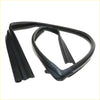 Black rubber weatherstrip seal for front door glass run channel set for Toyota Hilux 2005-2015 showing back side