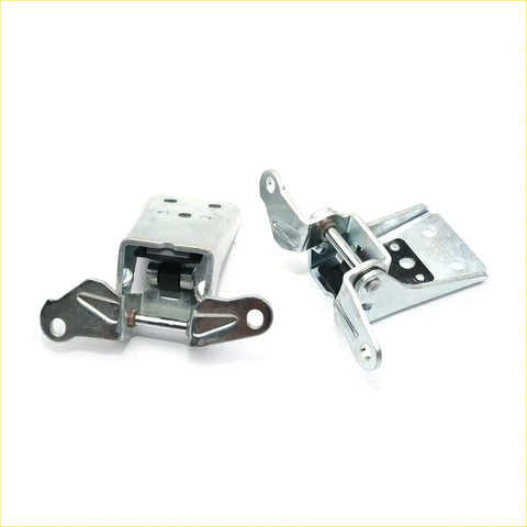 Silver metal front door hinge 2pc with spring-loaded mechanism for ford f-series f150 extended-cab 1980-1996