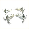 Four silver metal front door hinge brackets with matte finish and multiple mounting holes for mitsubishi triton l200 2015-2023