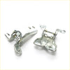 Silver metal front door hinge lhs for toyota hilux 2005-2015 with polished finish and mounting holes visible