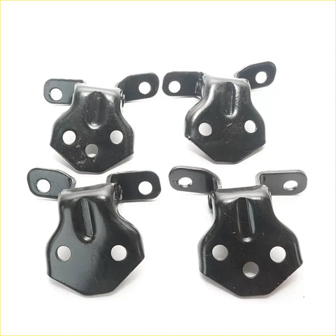Black metal hexagonal front door hinge brackets with three holes for mazda capella 626 hatchback 1985-1987