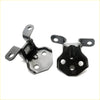 Black metal front door hinge set for mazda capella 626 sedan 1985-1987 with matte finish and multiple holes