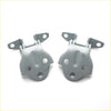 Gray metal front door hinge upper lower 2pcs with matte finish and circular holes for mitsubishi colt 1988-1992