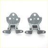 Gray metal front door hinge upper lower with three circular mounting holes for mitsubishi colt 1988-1992