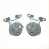 Gray metal front door hinge upper lower with matte finish and rounded design for mitsubishi triton strada l200 1996-2006