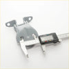 Gray plastic front door hinge with two flanges and pivot for mitsubishi triton strada l200 1996-2006 measured by caliper